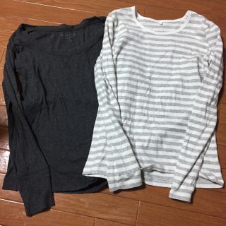 ムジルシリョウヒン(MUJI (無印良品))の無印良品 ボーダー長袖Tシャツ ユニクロ UNIQLO 長袖Tシャツ Sサイズ(Tシャツ(長袖/七分))