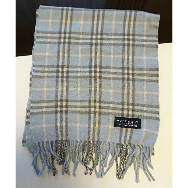 BURBERRY(バーバリー)のもも様専用☆★美品☆★BURBERRY  水色マフラー レディースのファッション小物(マフラー/ショール)の商品写真