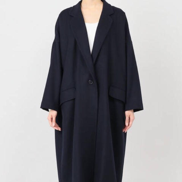 L'Appartement DEUXIEME CLASSE(アパルトモンドゥーズィエムクラス)の今季 アパルトモン Volume Coat ネイビー レディースのジャケット/アウター(ロングコート)の商品写真