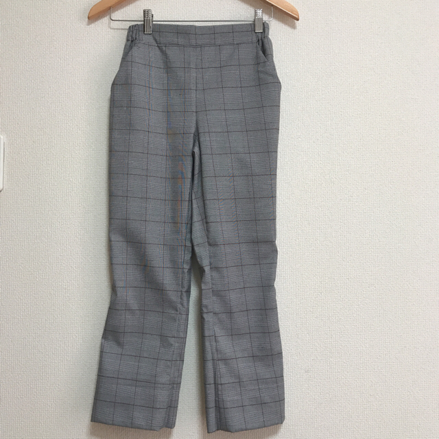 juemi ❤︎ Cropped Flare Check Pants レディースのパンツ(カジュアルパンツ)の商品写真