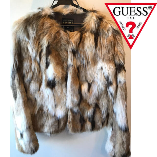 GUESS(ゲス)のGUESS♡マーブルファーコート♡ レディースのジャケット/アウター(毛皮/ファーコート)の商品写真