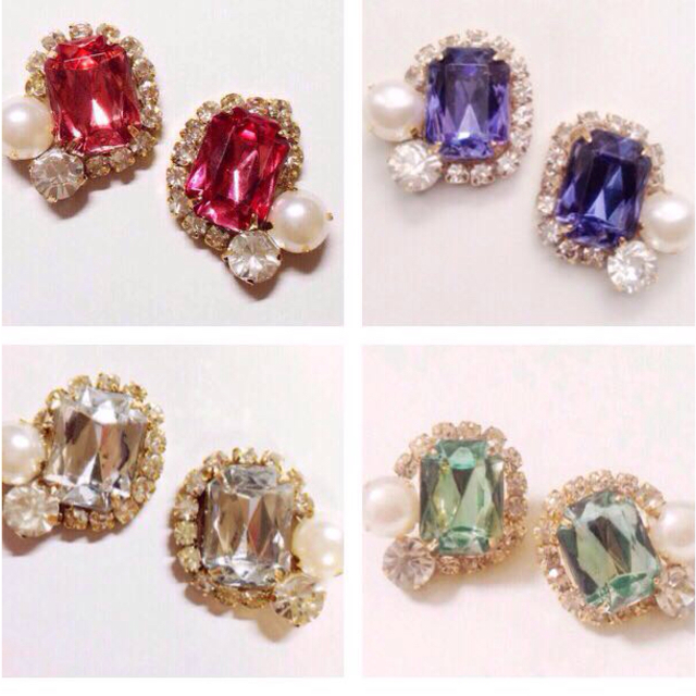 o159/パールビジューピアス レディースのアクセサリー(ピアス)の商品写真