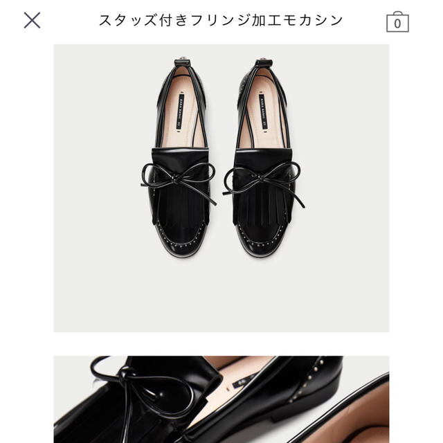 ZARA(ザラ)の☆ZARA スタッズ付きフリンジモカシン☆ レディースの靴/シューズ(スリッポン/モカシン)の商品写真