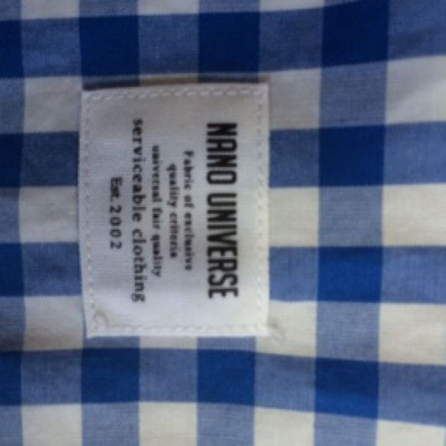 nano・universe(ナノユニバース)のナノユニバース 青と白 チェックシャツ M 新品未使用 メンズのトップス(シャツ)の商品写真