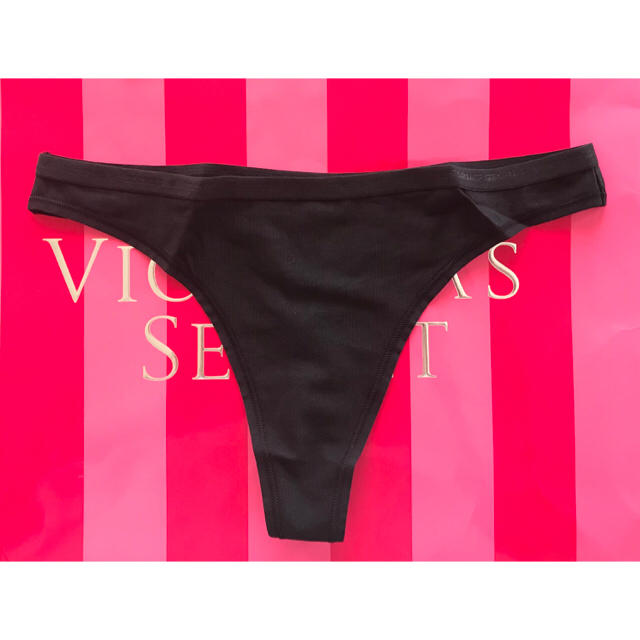 Victoria's Secret(ヴィクトリアズシークレット)の新品米国Victoria'ssecret コットンTバック黒S レディースの下着/アンダーウェア(ショーツ)の商品写真