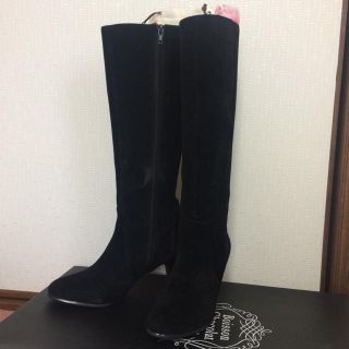 ボワソンショコラ(Boisson Chocolat)のa♡様専用♡スエード 黒 ロングブーツ 23.5(ブーツ)