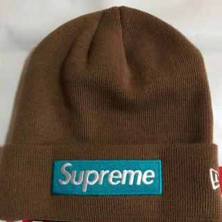 シュプリーム(Supreme)のboxlogo ビーニー 茶色  ブラウン(ニット帽/ビーニー)