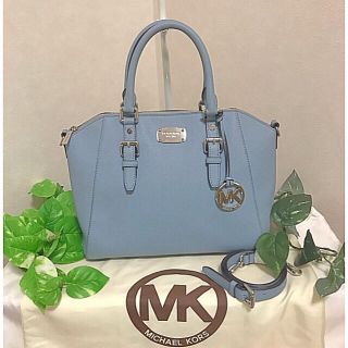 マイケルコース(Michael Kors)の♡超美品MICHAEL KORS レザー 2wayバッグ sky blue♡(ショルダーバッグ)