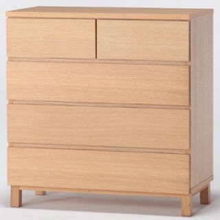 ムジルシリョウヒン(MUJI (無印良品))の無印良品 オーク材チェスト4段ワイド(棚/ラック/タンス)