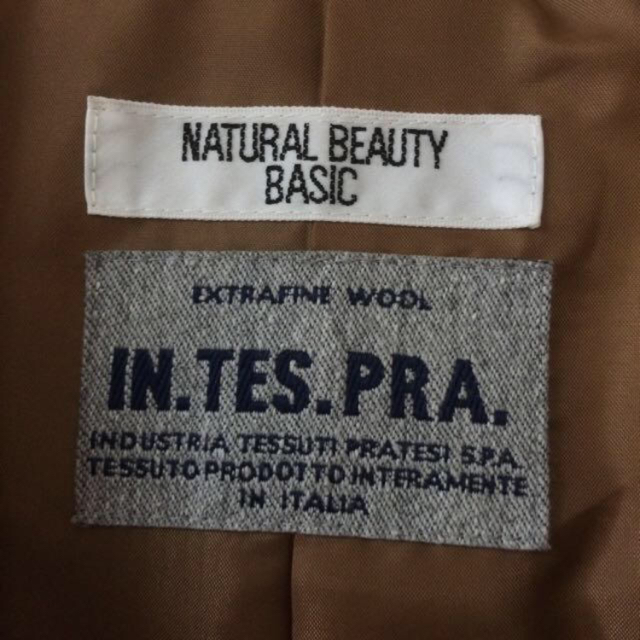 NATURAL BEAUTY BASIC(ナチュラルビューティーベーシック)の【未使用】ウール素材☆ノーカラーロングコート レディースのジャケット/アウター(ロングコート)の商品写真