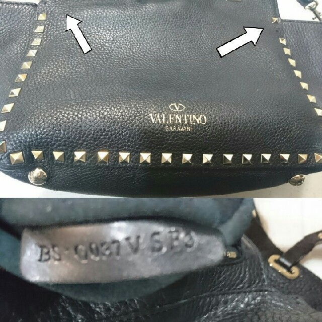VALENTINO(ヴァレンティノ)の本物 VALENTINO ヴァレンチノ 黒 ガラバーニ 2wayショルダーバッグ レディースのバッグ(ショルダーバッグ)の商品写真
