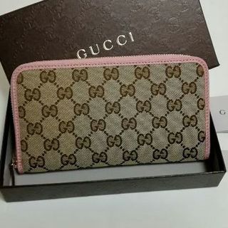 グッチ(Gucci)の即日発送★グッチ GGスプリーム キャンバス 長財布 ベージュ/ピンク 即日発送(財布)