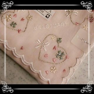 ジルスチュアート(JILLSTUART)のジルスチュアート☆刺繍 ハンカチ 新品 未使用 JILL STUART ピンク(ハンカチ)