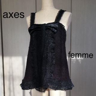 アクシーズファム(axes femme)のaxes femme 胸元ベロアキャミソール(キャミソール)