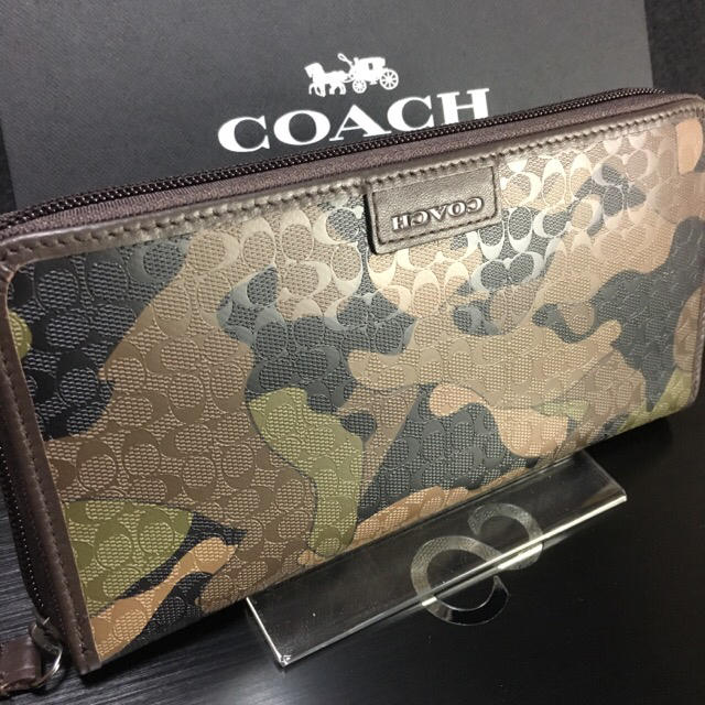 COACH(コーチ)の限定セール❣️新品コーチ長財布F74546ミニシグ カモフラ迷彩柄 ブラウン系 メンズのファッション小物(長財布)の商品写真