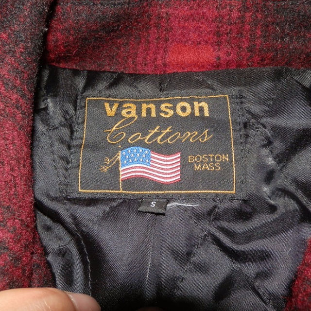 VANSON - vanson バンソン ウール×レザー ジャケット S ライダース 赤