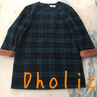 ディーホリック(dholic)のDholic スリーブカラーポイントチェックワンピース(ミニワンピース)