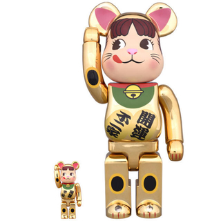 最安値！！BE@RBRICK 招き猫 ペコちゃん 金メッキ(その他)