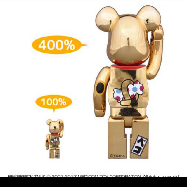 BE@RBRICK 招き猫 ペコちゃん 金メッキ 100%&400%ベアブリック BE@RBRICK 招き猫 ペコちゃん 金メッキ 100%&400%ベアブリック
