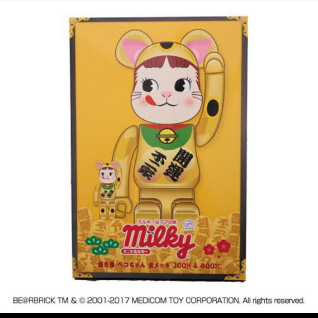 BE@RBRICK 招き猫 ペコちゃん 金メッキ 100%&400%ベアブリック BE@RBRICK 招き猫 ペコちゃん 金メッキ 100%&400%ベアブリック