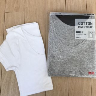 ユニクロ(UNIQLO)のコットンUネックT（半袖）(Tシャツ(半袖/袖なし))