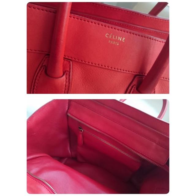 celine(セリーヌ)の[maa様専用]CELINE ラゲージ コクリコレッド レディースのバッグ(トートバッグ)の商品写真