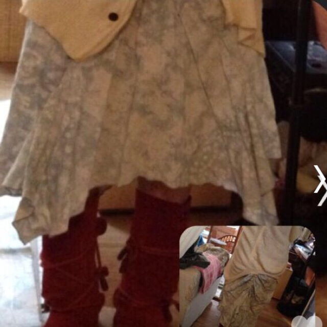 MARITHE + FRANCOIS GIRBAUD(マリテフランソワジルボー)のジルボー♡変形春スカート(薄水色) レディースのスカート(ロングスカート)の商品写真
