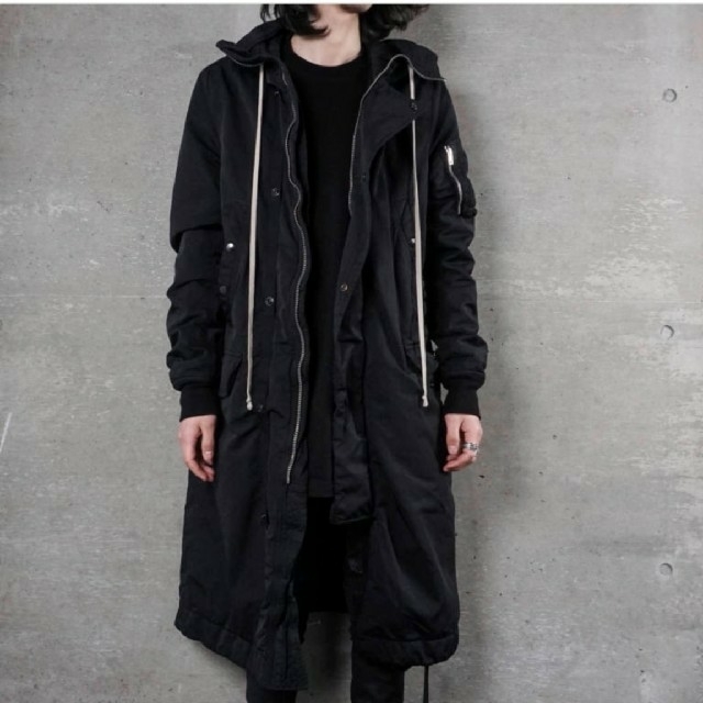 HOT低価】 Rick Owens - リックオウエンス フーテッドナイロンロング ...