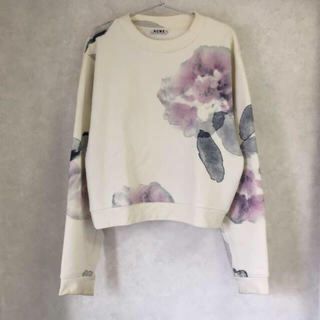 Acne○水彩スウェット　花柄　白