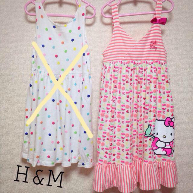 H&M(エイチアンドエム)のH&M♡キティちゃんワンピ 100cm キッズ/ベビー/マタニティのキッズ服女の子用(90cm~)(その他)の商品写真