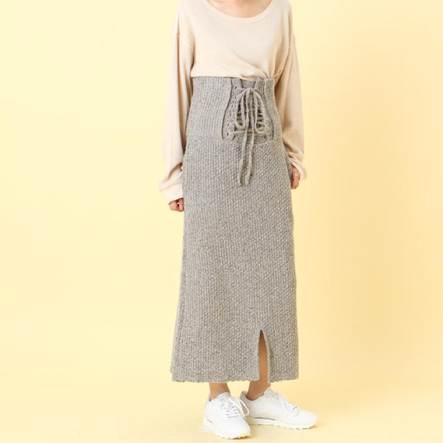 Kastane(カスタネ)のkastane 編み上げニットスカート レディースのスカート(ロングスカート)の商品写真