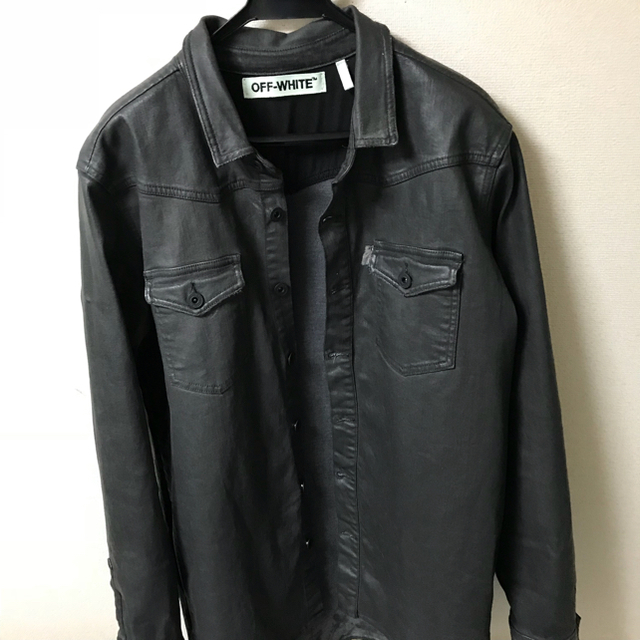 OFF-WHITE(オフホワイト)の正規品 off-white denim jacket black L タグ付 メンズのジャケット/アウター(Gジャン/デニムジャケット)の商品写真