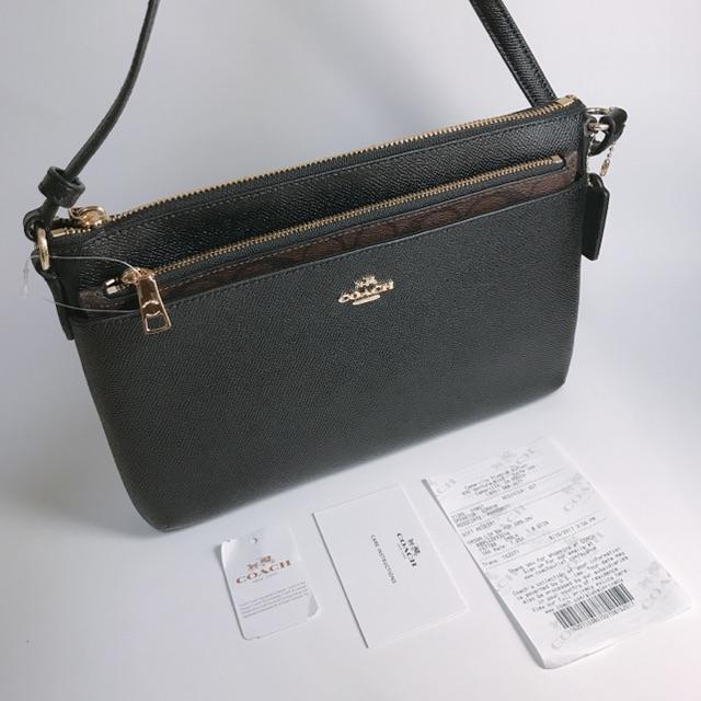 新品タグ付き★COACH コーチ ブラックショルダーバッグ　新品