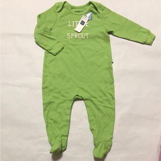 ベビーギャップ(babyGAP)の新品 タグ付き  長袖カバーオール 80 baby gap グリーン(カバーオール)