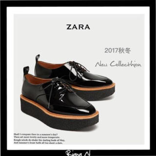 ザラ(ZARA)のZARA♡プラットフォームブルーチャーシューズ(ローファー/革靴)