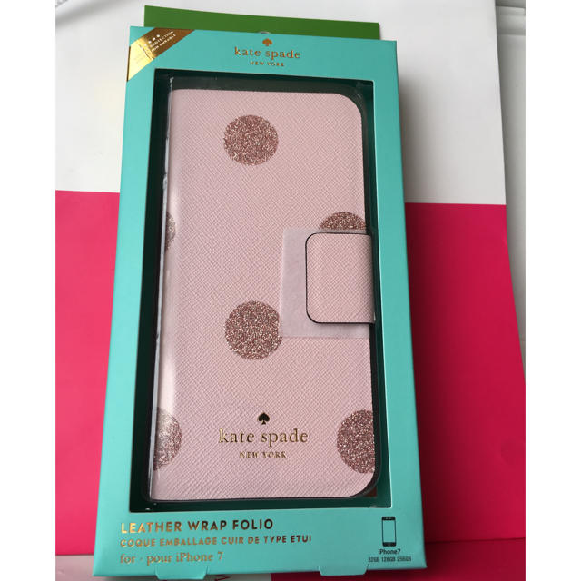 kate spade new york - 【新品】ケイトスペード iPhone7手帳型ケース（ピンク×ラメドット）の通販 by maaaje