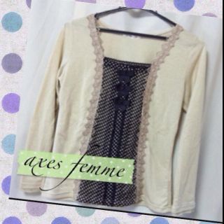 アクシーズファム(axes femme)の値下げ♪《アクシーズ》リボンカットソー(カットソー(長袖/七分))