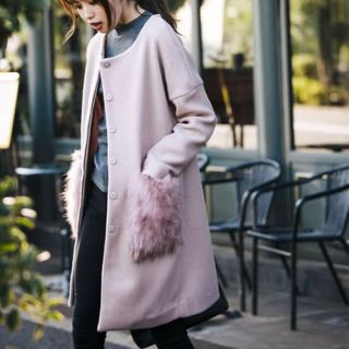 CECIL McBEE - ♡グレイル ノーカラーポケットファーコート♡の通販 by