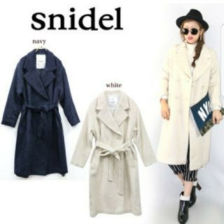 スナイデル(SNIDEL)のsnidel❤ウエストマークミドルコート  NVY(ロングコート)