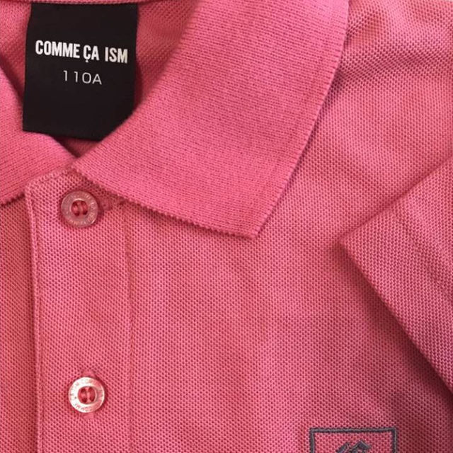 COMME CA ISM(コムサイズム)の新品 110 コムサ COMME CA ISM 半袖メッシュ ポロシャツ ピンク キッズ/ベビー/マタニティのキッズ服男の子用(90cm~)(Tシャツ/カットソー)の商品写真