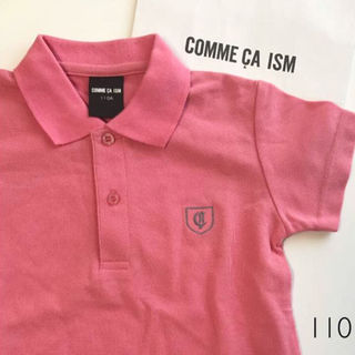 コムサイズム(COMME CA ISM)の新品 110 コムサ COMME CA ISM 半袖メッシュ ポロシャツ ピンク(Tシャツ/カットソー)