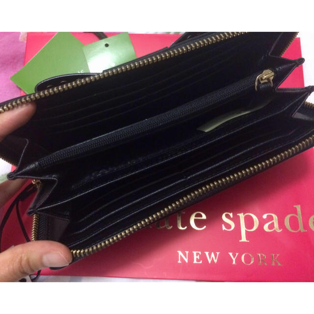 Kate spade リボンが可愛い長財布 ブラック