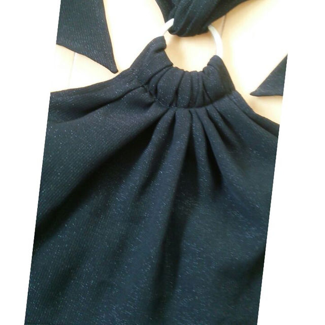GW処分 美品 パーティドレス  アシメ 黒ラメ レディースのフォーマル/ドレス(その他ドレス)の商品写真