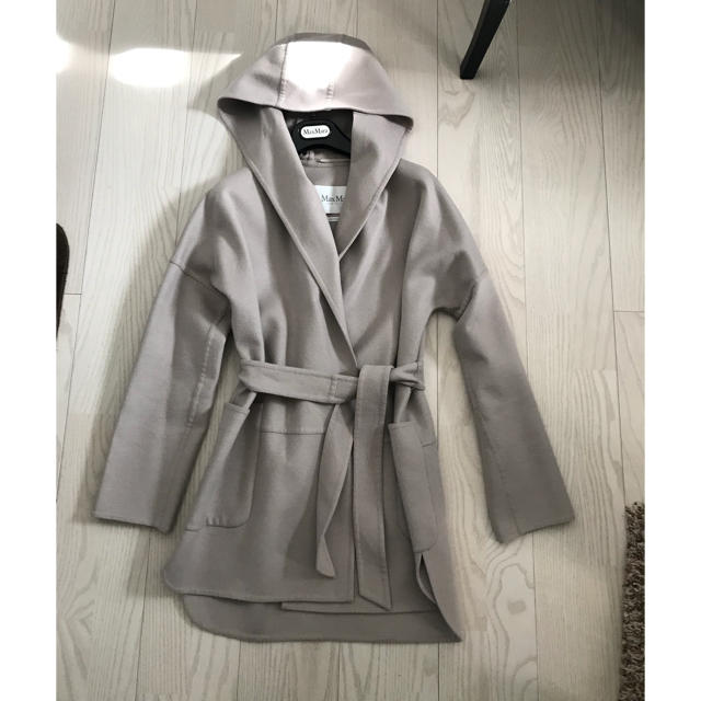 超大特価 Max Mara Maraグレージュラップフードコート Max - ロング