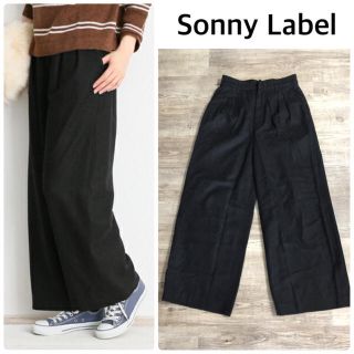 サニーレーベル(Sonny Label)のお値下げ！【Sonny Label】ウール混 ツータック ワイドパンツ(カジュアルパンツ)