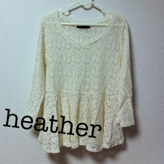 ヘザー(heather)のheather レースペプラムブラウス♡(カットソー(長袖/七分))