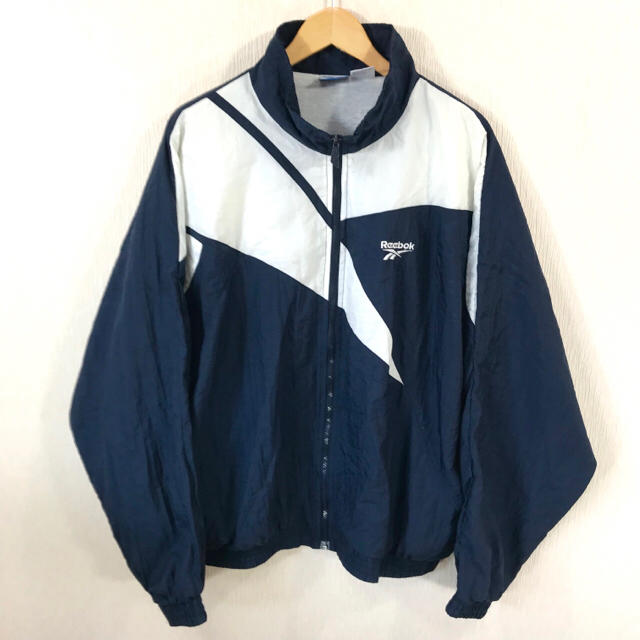 Reebok(リーボック)の名作 90s ♪ ヴェトモン 元ネタ リーボック ナイロンジャケット 濃紺 XL メンズのジャケット/アウター(ナイロンジャケット)の商品写真