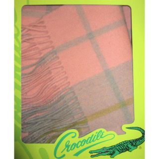 クロコダイル(Crocodile)の　大判　ストール　クロコダイル　ピンク　チェック(マフラー/ショール)