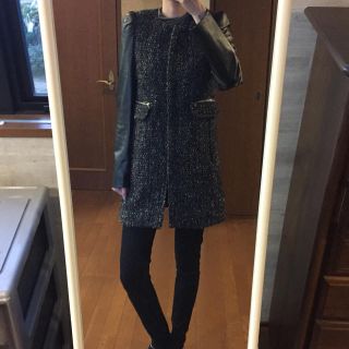 ザラ(ZARA)のrisa様専用 ZARA ノーカラーツイードコート(ロングコート)