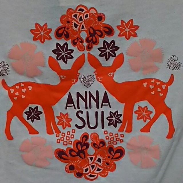 ANNA SUI(アナスイ)のANNA SUI アナスイ Tシャツ バンビ オレンジ オフホワイト 鹿 橙色 レディースのトップス(Tシャツ(半袖/袖なし))の商品写真